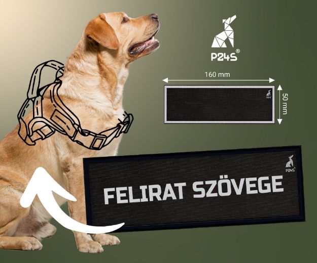 Kép P24S® tépőzáras egyedi felirat, nagy, 160x50 mm - Fekete kerettel - 1 darab