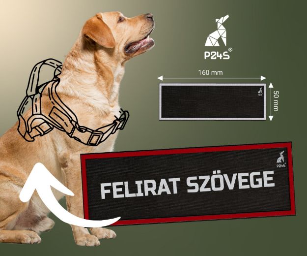 Kép P24S® tépőzáras egyedi felirat, nagy, 160x50 mm - Piros kerettel - 1 darab